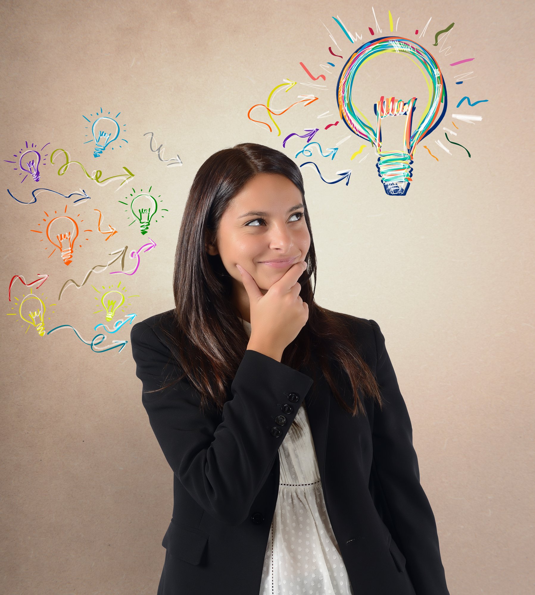Businesswoman has an idea for her work